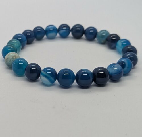 Bracelet agate teintée bleue 8mm