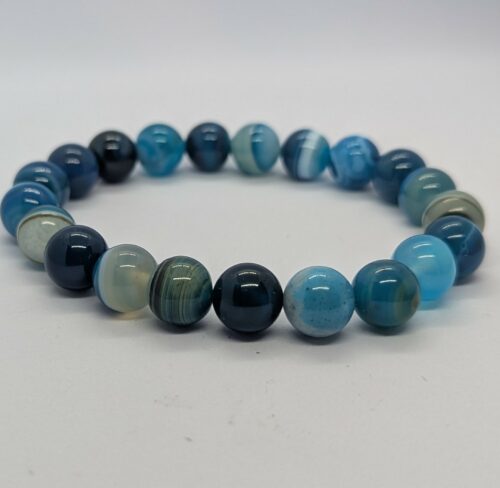 Bracelet agate bleue 10mm