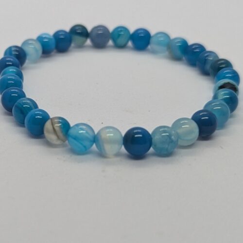 Bracelet Agate bleue, pierre de chance et d&rsquo;harmonie.