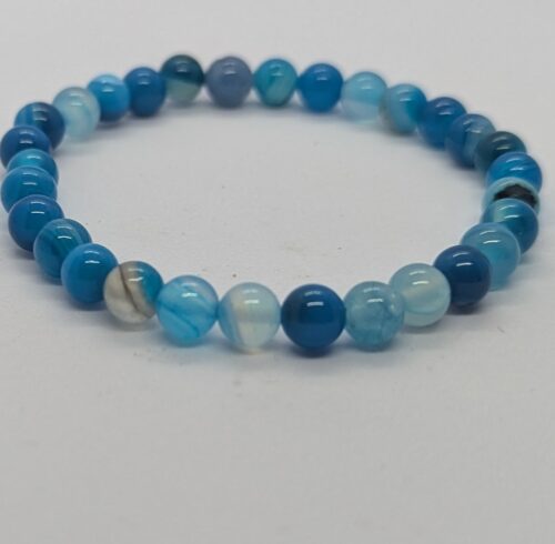 Bracelet agate bleue 6mm