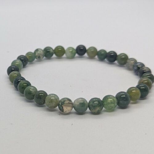Bracelet agate mousse, pierre du diabète. – bracelet perles 6mm