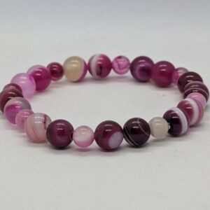 Bracelet agate rose, pierre de chance et d&rsquo;harmonie.