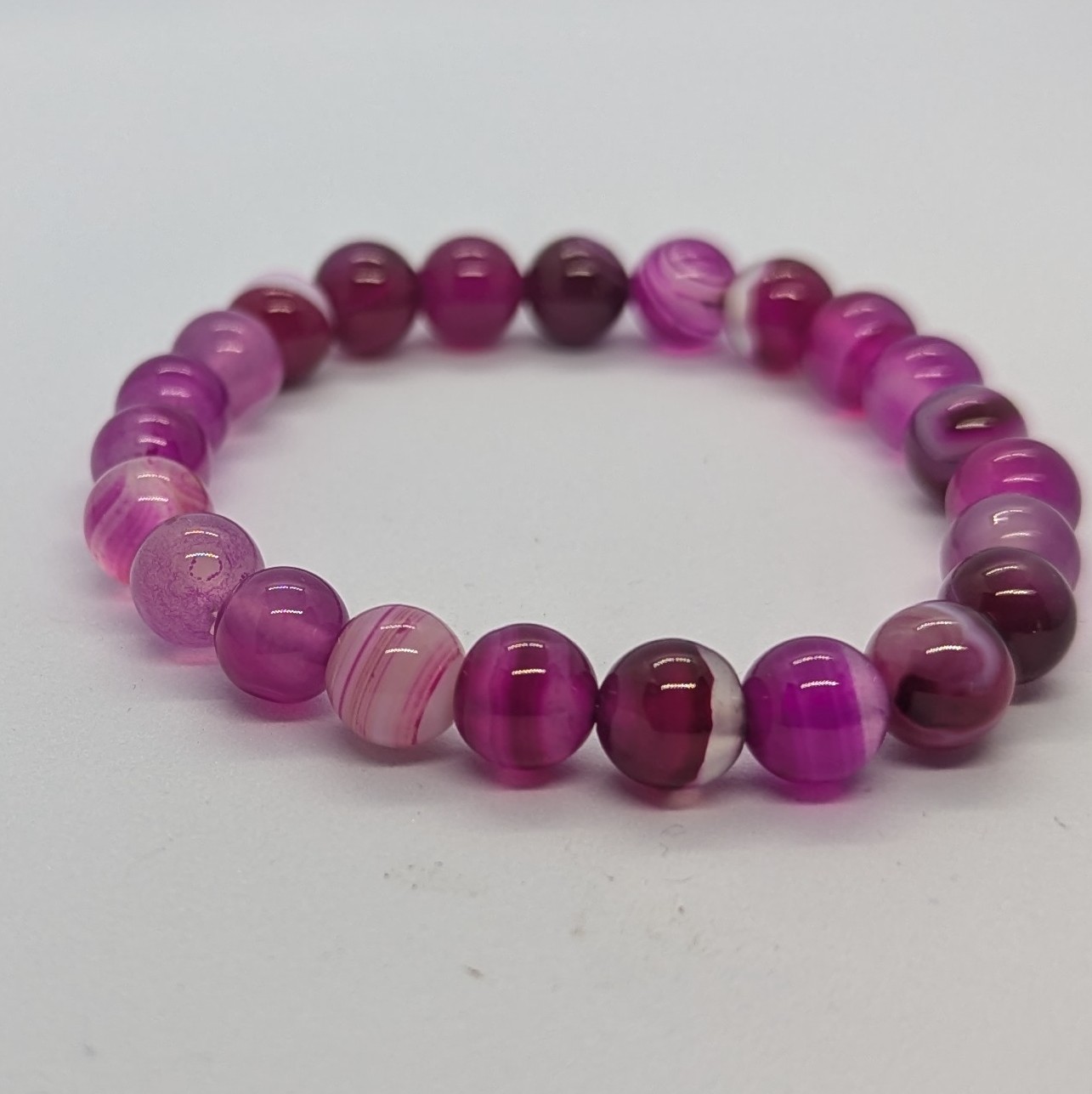 Bracelet agate rose 8mm