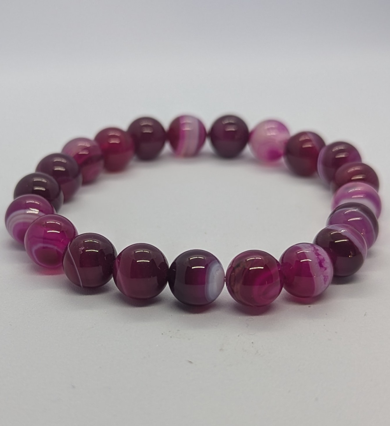 bracelet agate rose 10mm