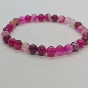 Bracelet agate rose, pierre de chance et d&rsquo;harmonie.