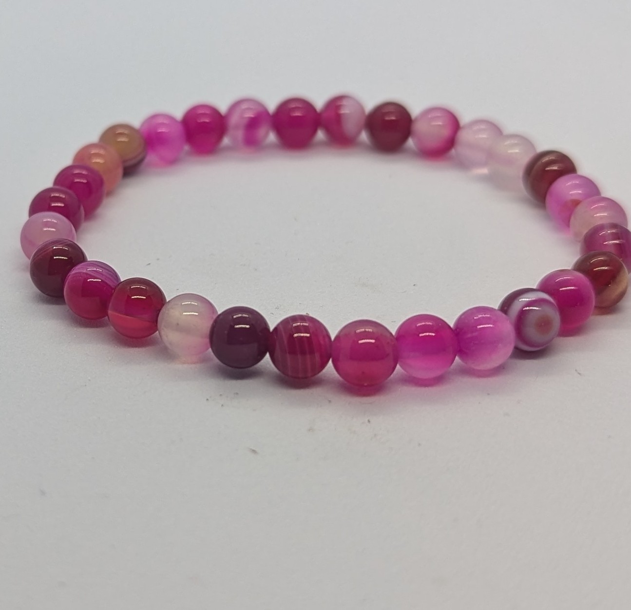 Bracelet agate rose 6mm
