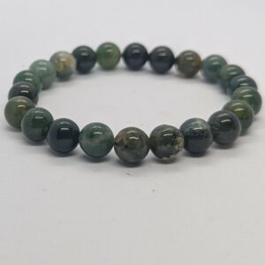 Bracelet agate mousse, pierre du diabète.