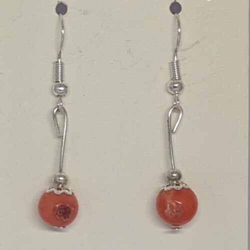 Boucles d’oreilles corail, pierre de vitalité.