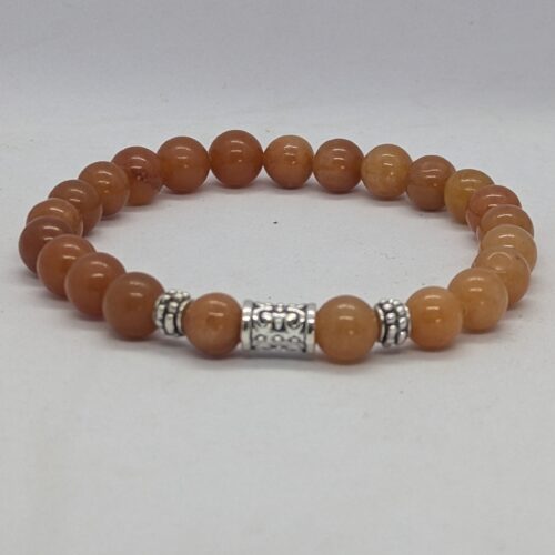Bracelet homme aventurine orange, pierre de motivation