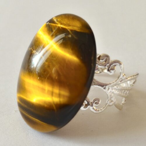 Bague oeil de tigre, pierre de protection.