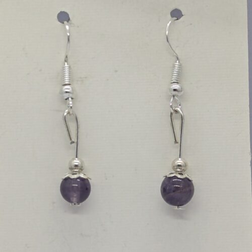 Boucles d’oreilles améthyste, pierre des migraines.