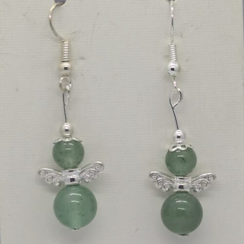 Boucles d’oreilles aventurine verte, pierre du self-contrôle.