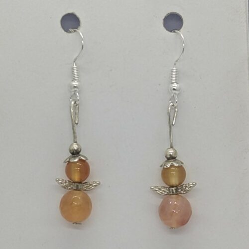 Boucles d’oreilles en cornaline, pierre des blocages.