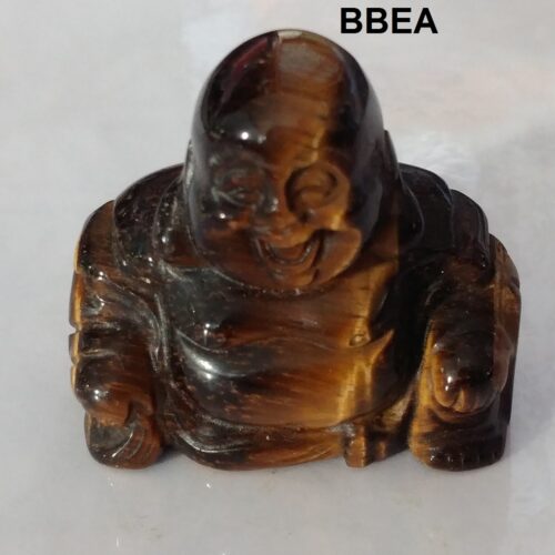 Bouddha rieur œil de tigre, pierre de protection.