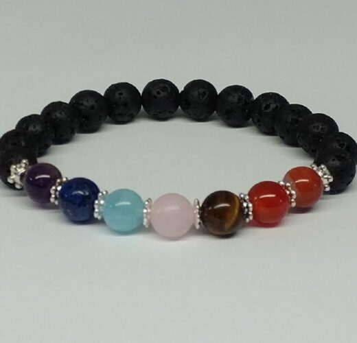 Bracelet pierre de lave et7 chakras