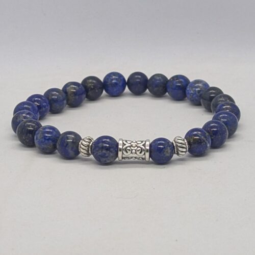 Bracelet homme Lapis Lazuli, pierre de paix intérieure.