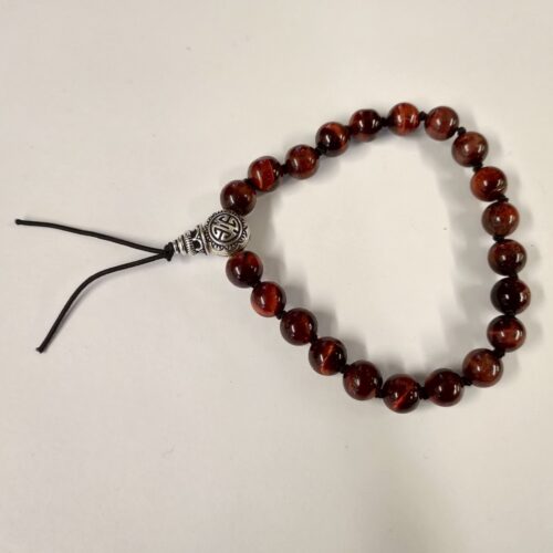 Bracelet Tibétain en oeil de taureau, pierre de stabilité.