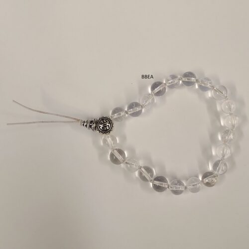 Bracelet Tibétain en cristal de roche, pierre de clarté mentale.