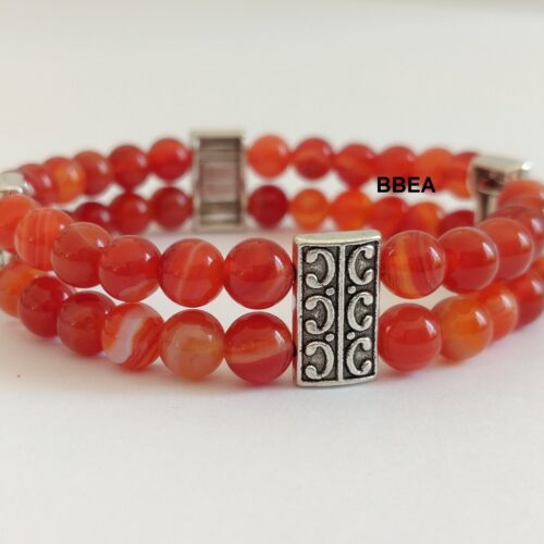 Bracelet double en cornaline, pierre des blocages.