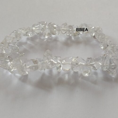 Bracelet en cristal de roche chips, pierre de clarté mentale.