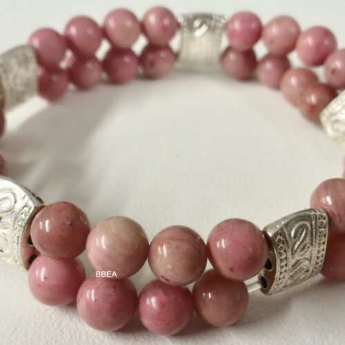 Bracelet double en rhodochrosite, pierre contre la jalousie.