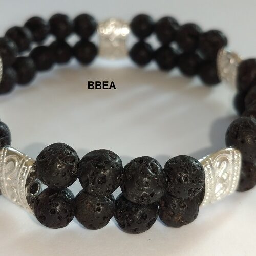 Bracelet double pierre de lave, pierre du karma.