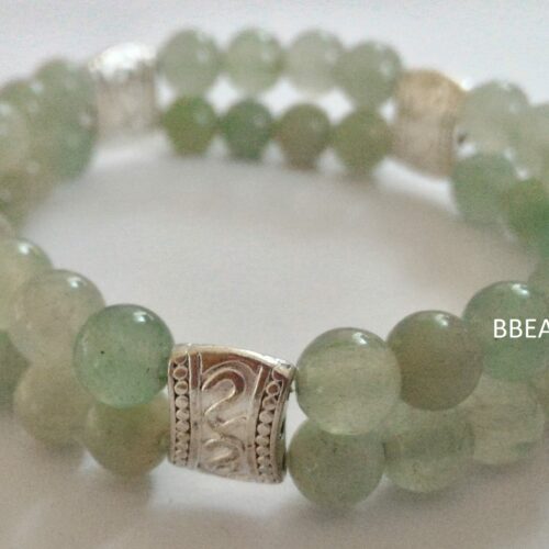 Bracelet double aventurine verte , pierre du self-contrôle.