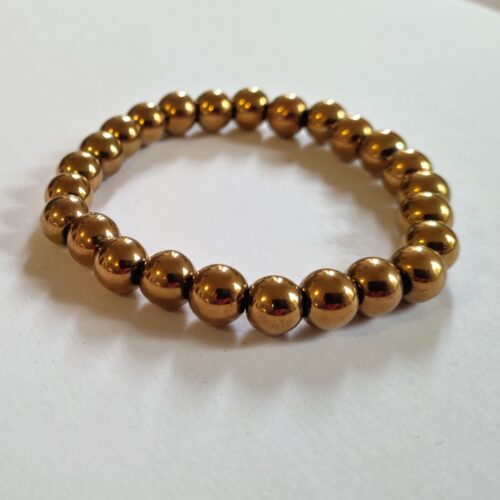 Bracelet hématite teintée, pierre de la détente.