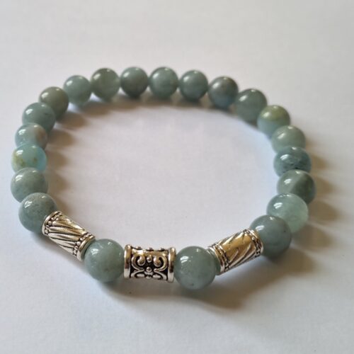 Bracelet homme aigue-marine , pierre d’apaisement.
