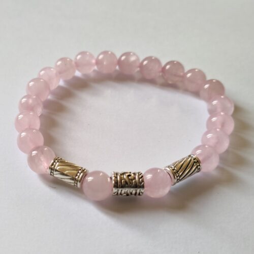 Bracelet homme quartz rose, pierre de l’amour.