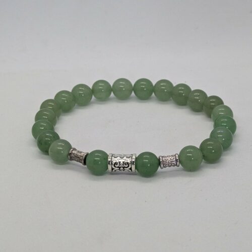 Bracelet homme aventurine verte , pierre du self-contrôle.
