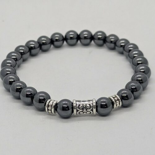 Bracelet homme hématite, pierre de la détente.