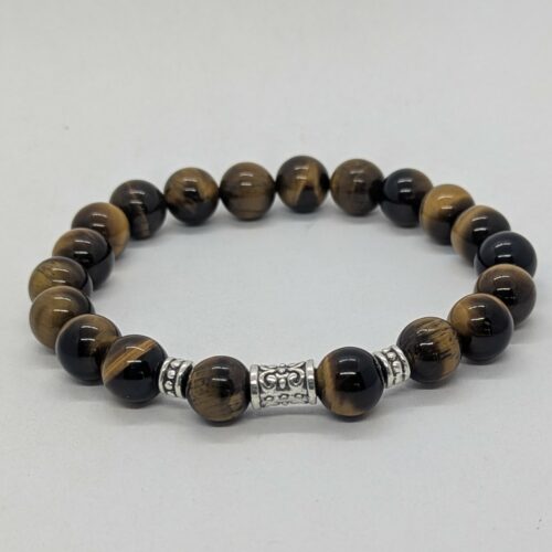 Bracelet homme oeil de tigre, pierre de protection.