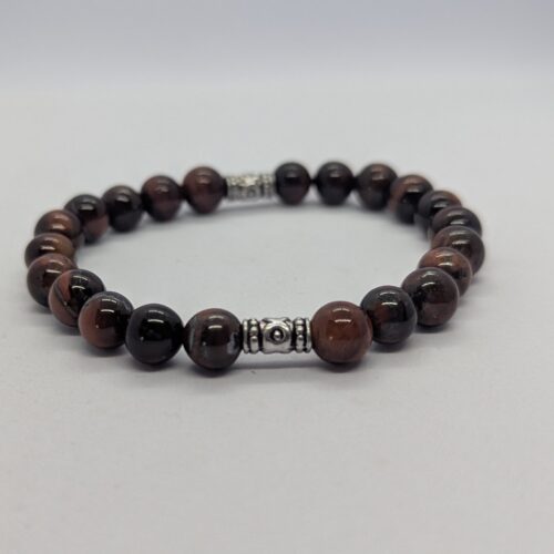 Bracelet homme en oeil de taureau, pierre de stabilité.