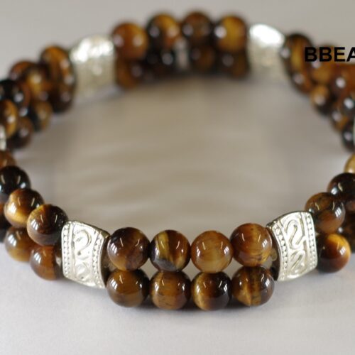 Bracelet double oeil de tigre, pierre de protection.