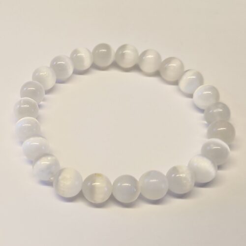 Bracelet en sélénite, pierre de paix.