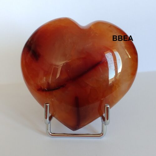 Coeur en cornaline, pierre des blocages.