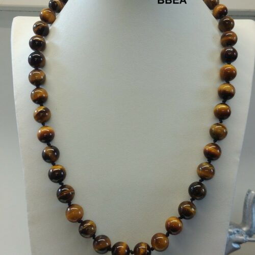 Collier homme oeil de tigre, pierre de protection.