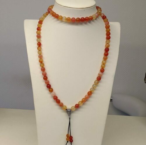 Mala tibétain cornaline
