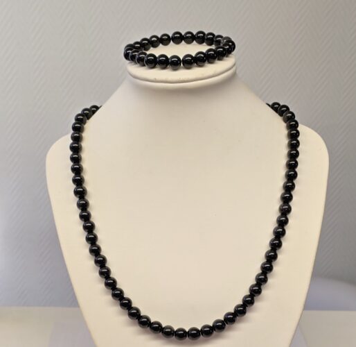 Parure obsidienne noire