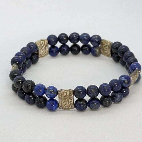 Bracelet double en Lapis Lazuli, pierre de paix intérieure.
