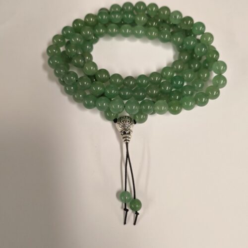 Mala Tibétain aventurine verte , pierre du self-contrôle.
