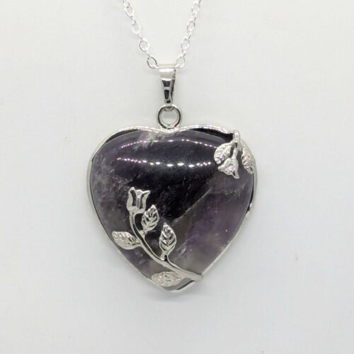 Pendentif améthyste, pierre des migraines.