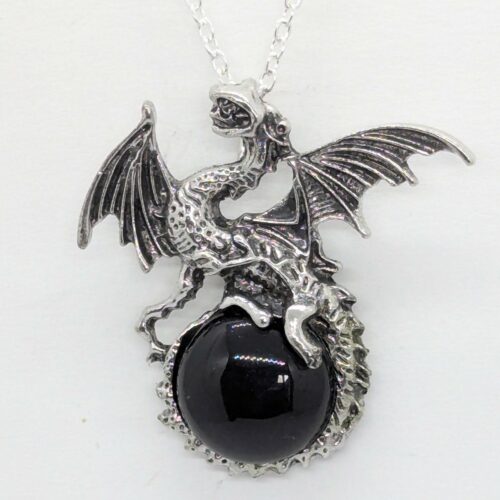 Pendentif en obsidienne noire, pierre d’ancrage