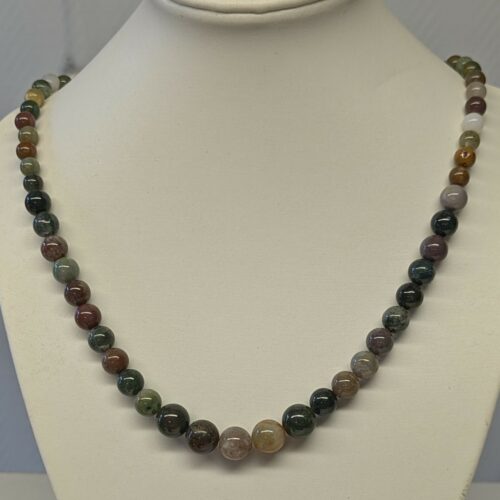 Collier agate indienne, pierre de chance.