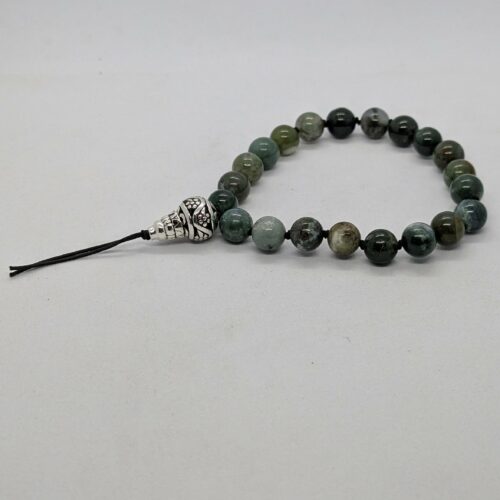 Bracelet Tibétain agate mousse, pierre de recentrage.