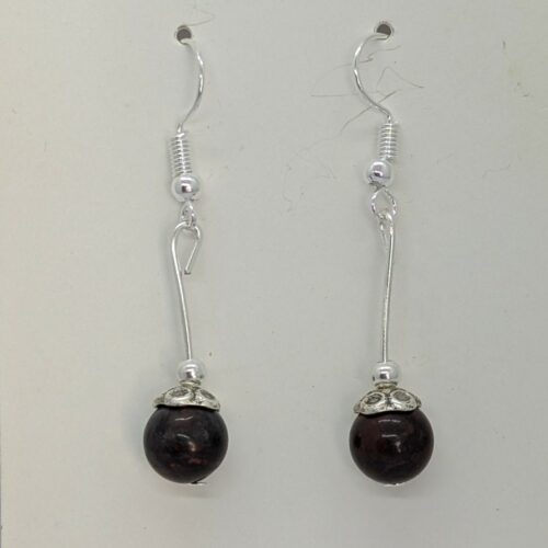 Boucles d’oreilles jaspe Breschia, pierre d’ancrage.