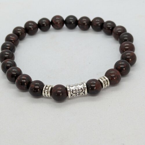 Bracelet homme jaspe Breschia, pierre d’ancrage.