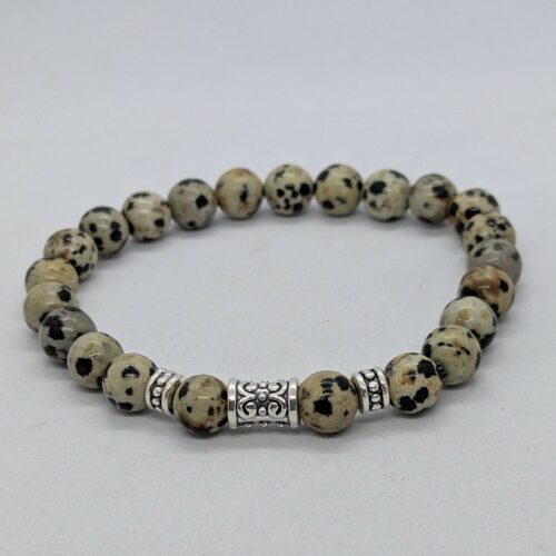 Bracelet homme jaspe dalmatien