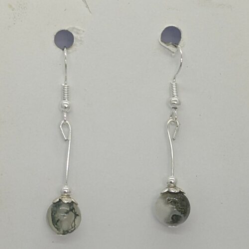 Boucles d’orilles agate arbre, pierre d’harmonie.